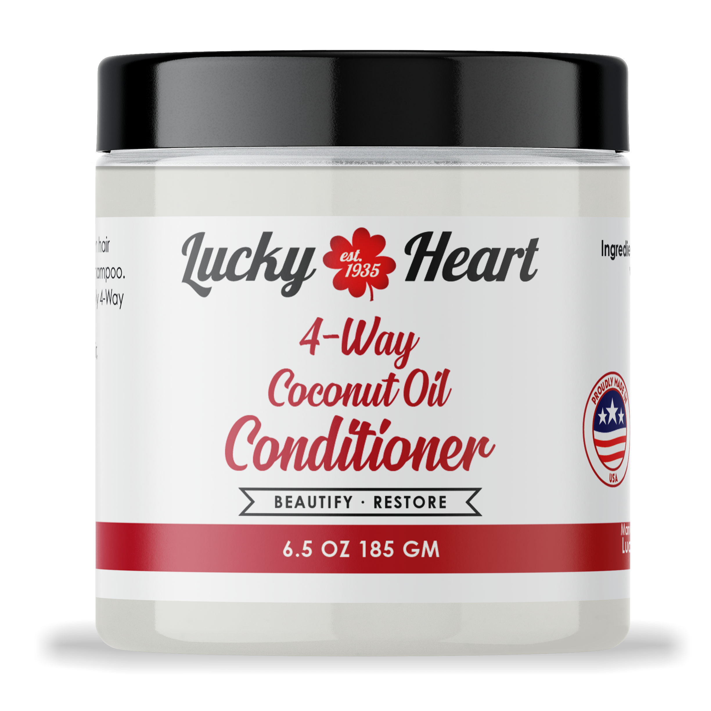 Coconut Oil Conditioner for healthy, sleek, hydrated hair from Lucky Heart Cosmetics